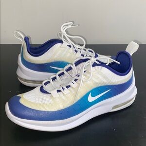 EUC Nike Air Max Axis RF White and Blue Sneakers Size 5Y